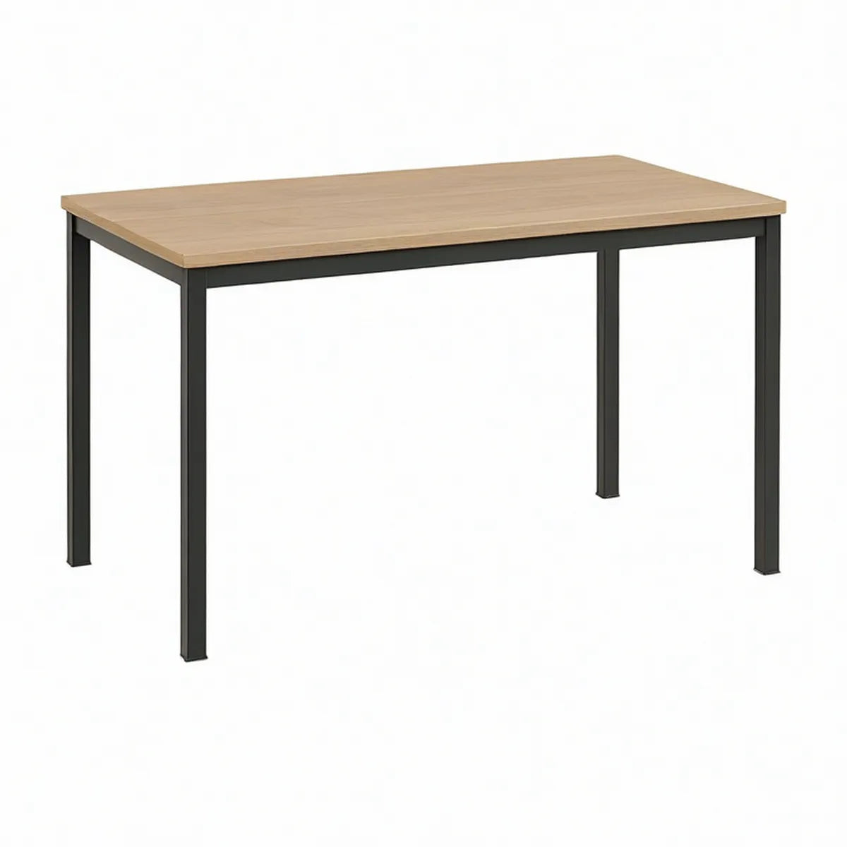 Mesa de Jardim Retangular 120 x 70 x 75 cm em WPC Castanho-Claro com Estrutura de Alumínio Preta