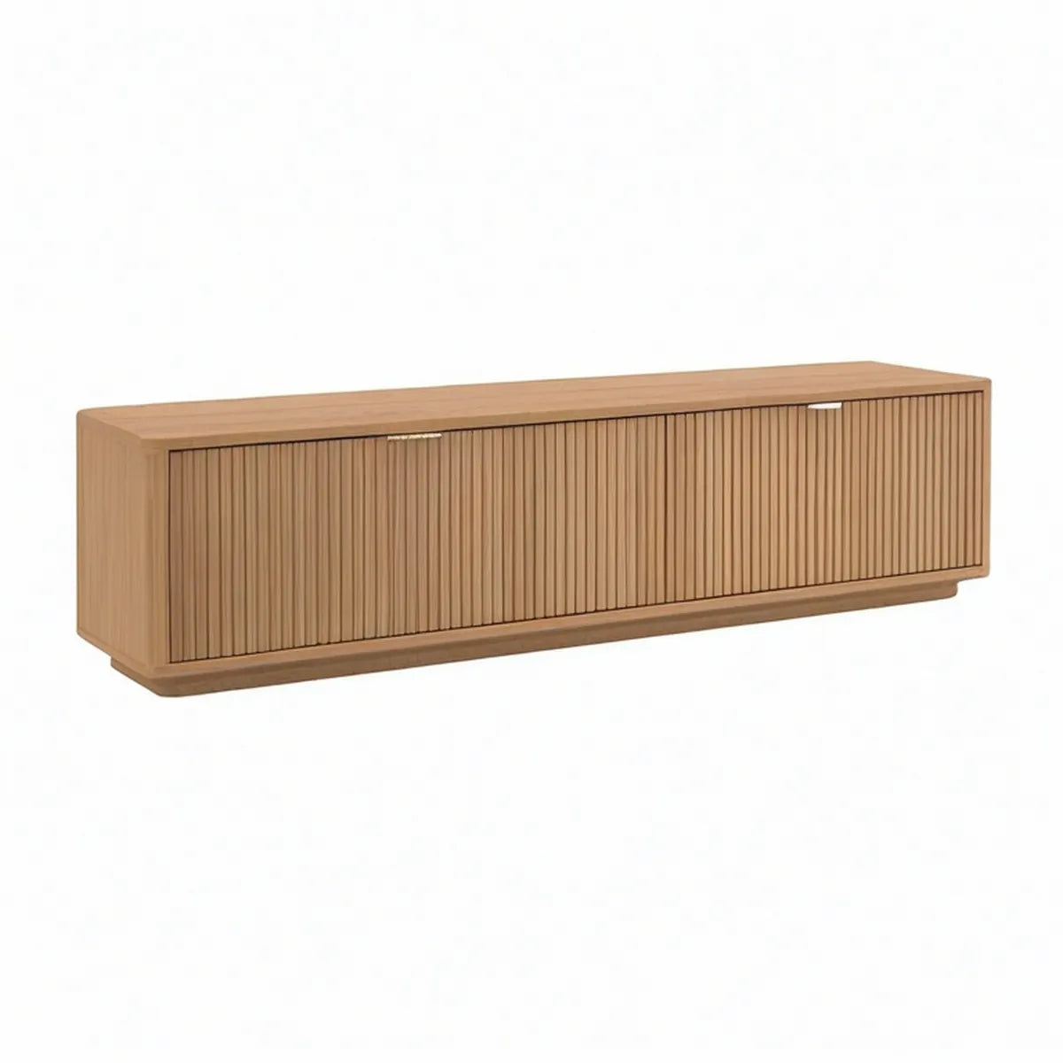 Móvel de TV Baixo Retangular em MDF Laminado Carvalho Natural, 180 x 45 x 45 cm, 2 Portas de Correr