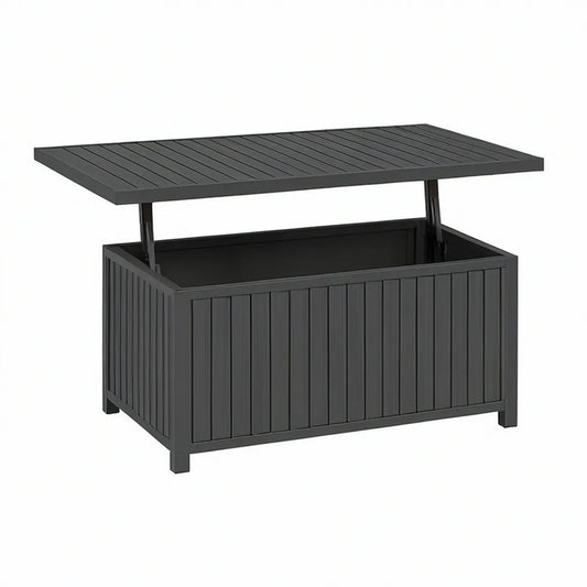 Mesa de Jardim com Arrumação em Alumínio Antracite 120 x 60 x 63 cm