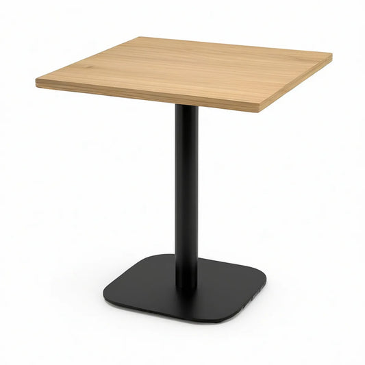 Mesa de Jantar Quadrada 80 x 80 x 75 cm em Madeira Maciça Natural e Aço Preto