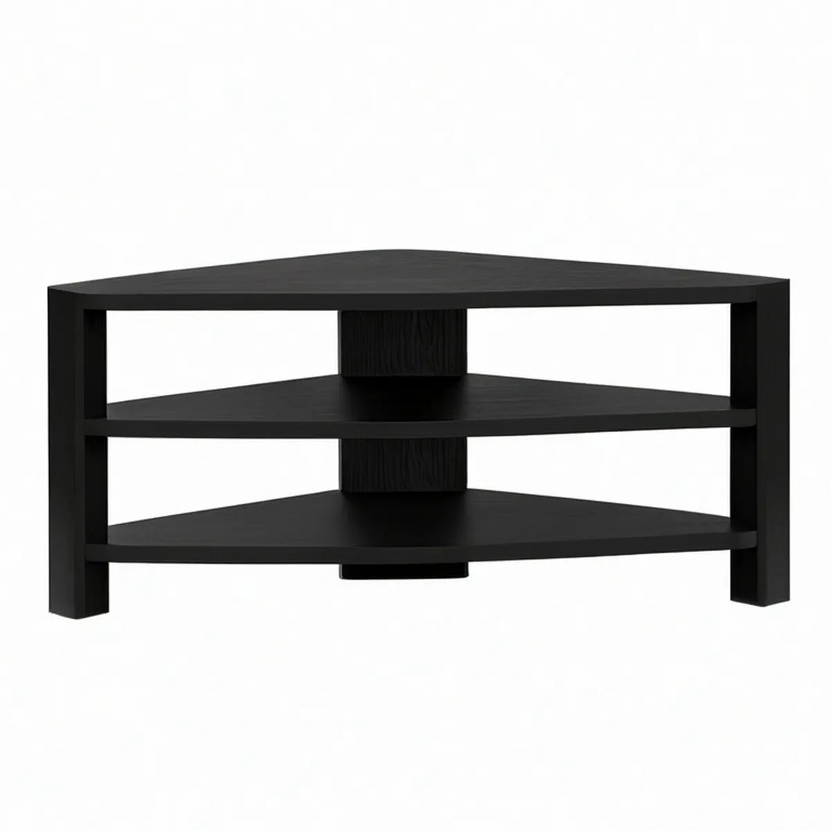 Móvel de TV de Canto com 3 Prateleiras em MDF Preto 110 x 45 x 60 cm