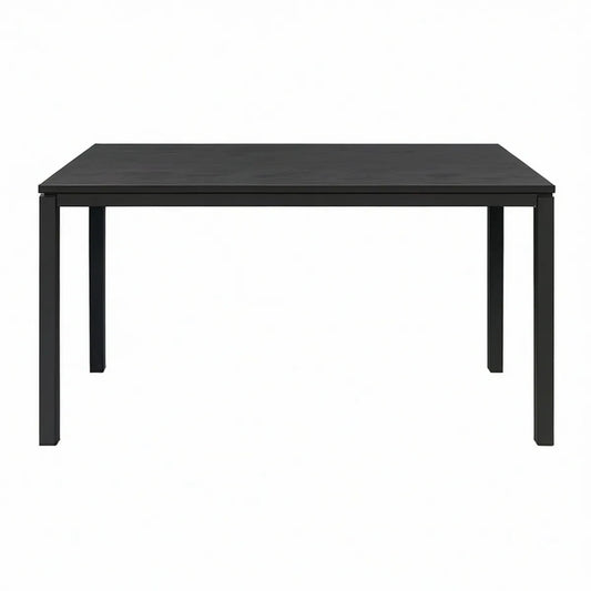 Mesa de Jantar Rectangular 120 x 70 x 75 cm em MDF e Aço Preto